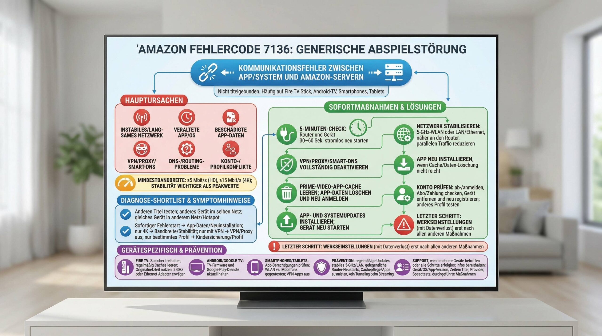 amazon fehlercode 7136: Ursachen, Diagnose und zuverlässige Lösungen für Prime Video
